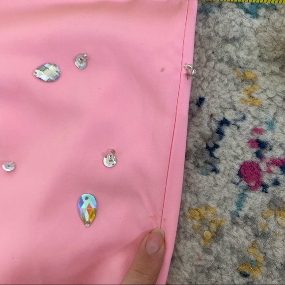 Pink Sparkle Fitted Ball Gown Prom Dress - Picture 8 of 14